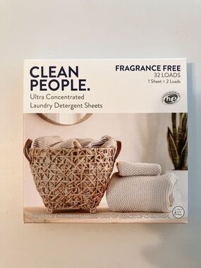 Clean People Fragrance Free Laundry Detergent Sheets - 32 Loads